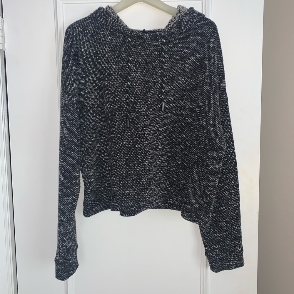 Knit Cropped Hoodie